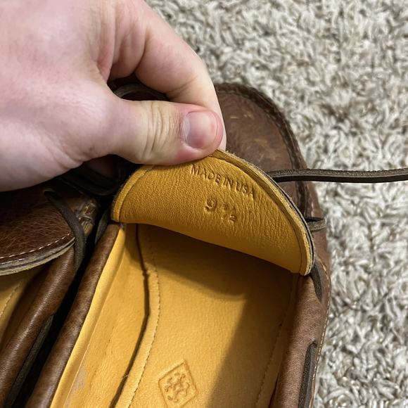 Quoddy Grizzly Tumbled Brown Leather Vibram Sole Moccasins Size 9.5 - Picture 6 of 6